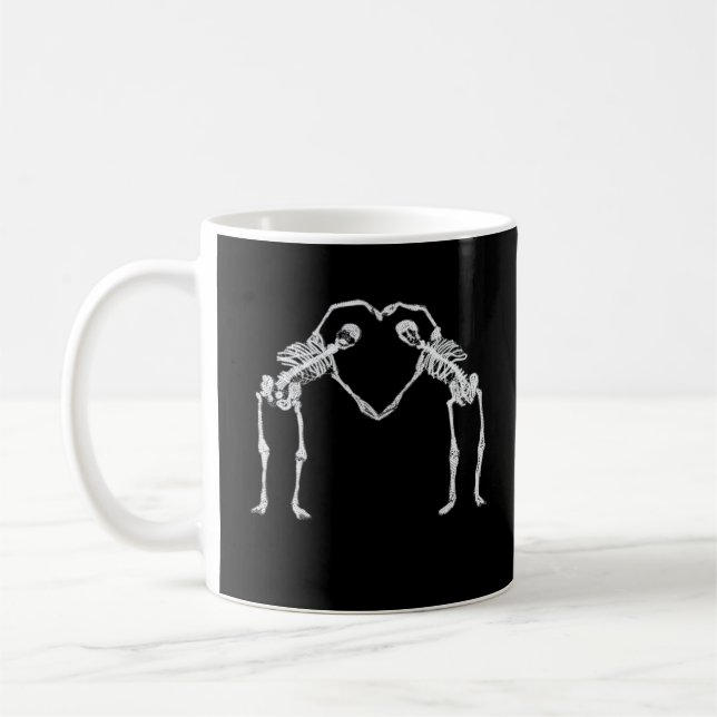 Två Skeleton Hearts Händer Classic Kaffemugg (Vänster)