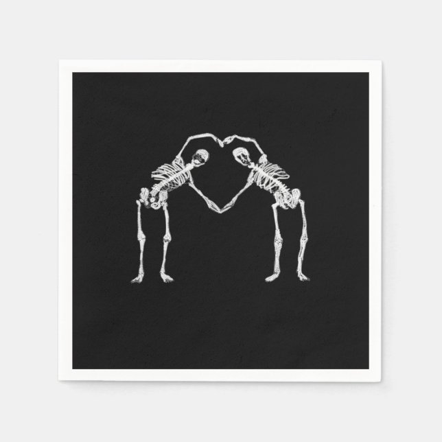 Två Skeleton Hearts Händer Classic Pappersservett (Framsidan)