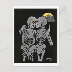 Två Skeletons röstkort Vykort