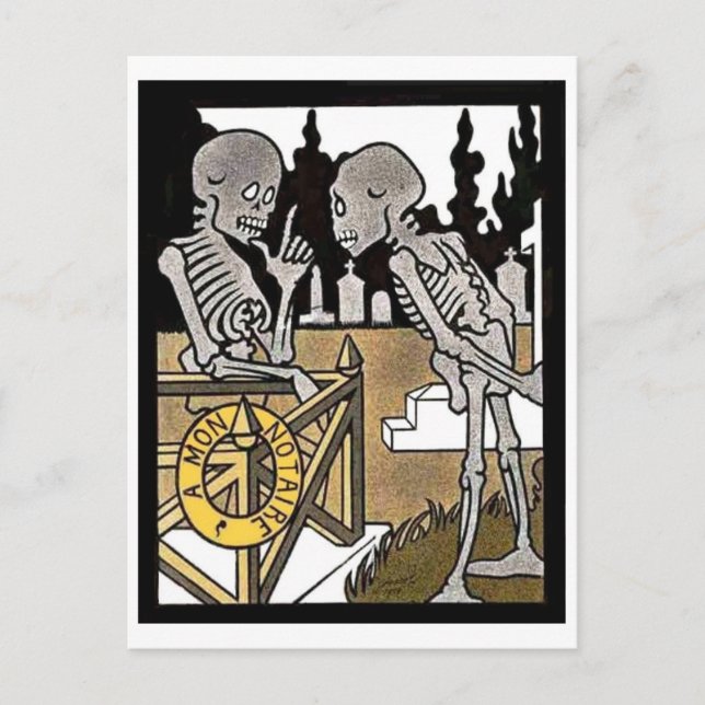 Två Skeletons vykort (Framsida)