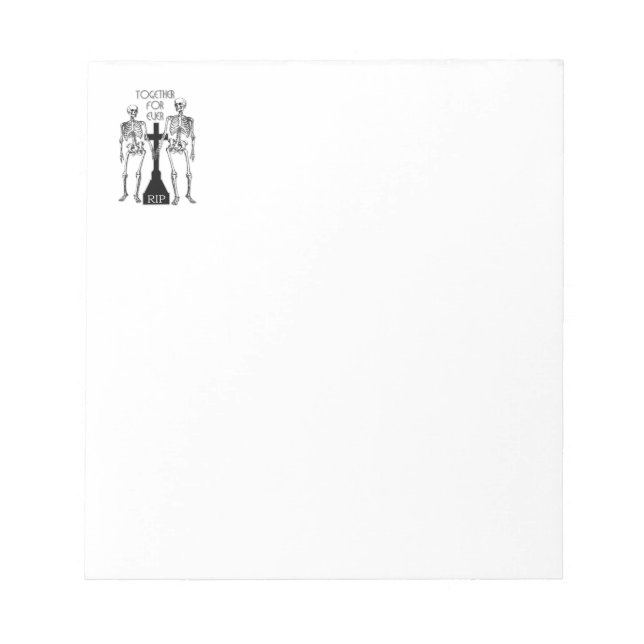 Två skelett i kärlek anteckningsblock (Framsida)