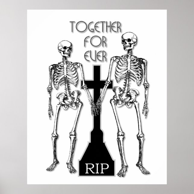 Två skelett i kärlek poster (Framsidan)