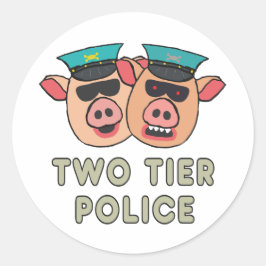 Två-skiktspolicering Runt Klistermärke