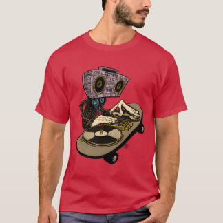 två skivspelare och en skateboard rolig t shirt