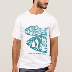 Två skjortor för tryck T för blåttfiskLino kva T-shirt