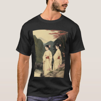 två skönheter vid bäck t shirt