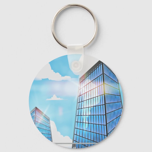 Två Skyscraper Nyckelring (Framsida)