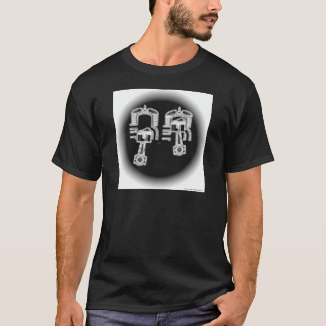 Två slår motorn tee shirt (Framsida)