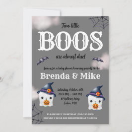 Två små BOOS är nästan förfaller! Ghost Baby Showe Inbjudningar