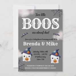 Två små BOOS är nästan förfaller! Ghost Baby Showe Inbjudningar