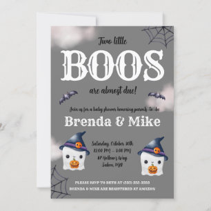 Två små BOOS är nästan förfaller! Ghost Baby Showe Inbjudningar