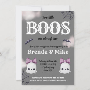 Två små BOOS är nästan förfaller! Ghost Baby Showe Inbjudningar