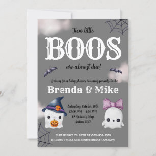 Två små BOOS är nästan förfaller! Ghost Baby Showe Inbjudningar