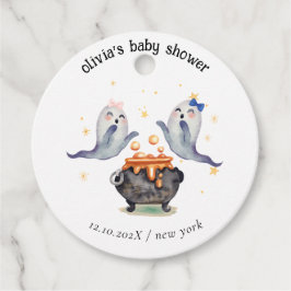 Två små Boos Ghost Halloween-Twillingar babyskor Gåvor Etiketter