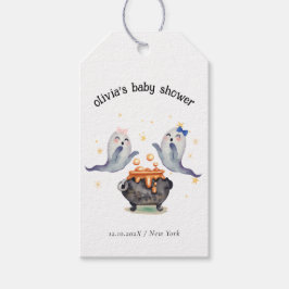 Två små Boos Ghost Halloween-Twillingar babyskor Presentetikett