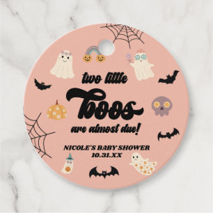 Två små Boos-Twillingar Halloween Baby Shower Gåvor Etiketter
