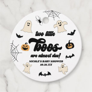 Två små Boos-Twillingar Halloween Baby Shower Gåvor Etiketter