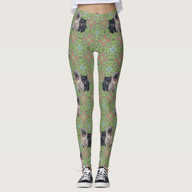 Två små Cairn Terrier Leggings (Framsida)