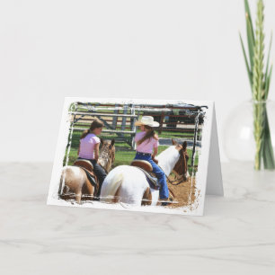 Två små cowgirls kort