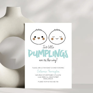 Två små duplar Tum Twin Baby Shower Inbjudningar