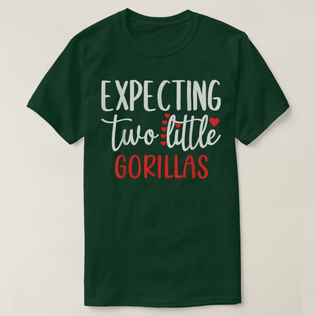 Två små Gorillas-fina Twillingar i Graviden T Shirt (Design framsida)