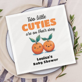 Två små handdukar av Orangen Twin Baby Shower Pappersservett