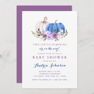 Två små knumpor Twin Boy Girl Baby Shower Inbjudningar