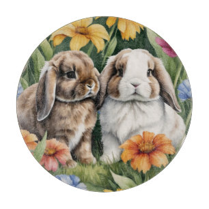 Två små Lop Bunny-kaniner