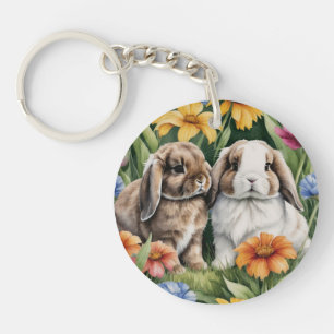 Två små Lop Bunny-kaniner