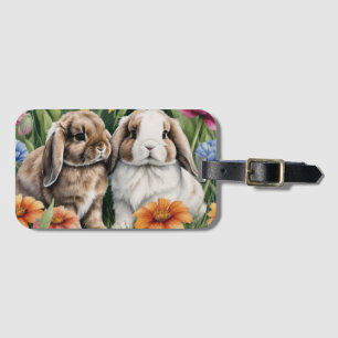 Två små Lop Bunny-kaniner Bagagebricka