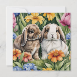 Två små Lop Bunny-kaniner Kort
