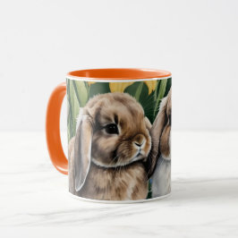 Två små Lop Bunny-kaniner Mugg
