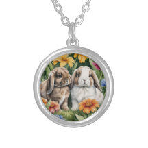 Två små Lop Bunny-kaniner