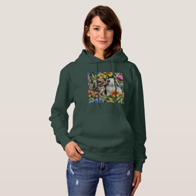 Två små Lop Bunny-kaniner T Shirt (Hel framsida)