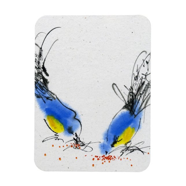 Två små munstycken som mäter säd. Kalligrafi Magnet (Vertikal)