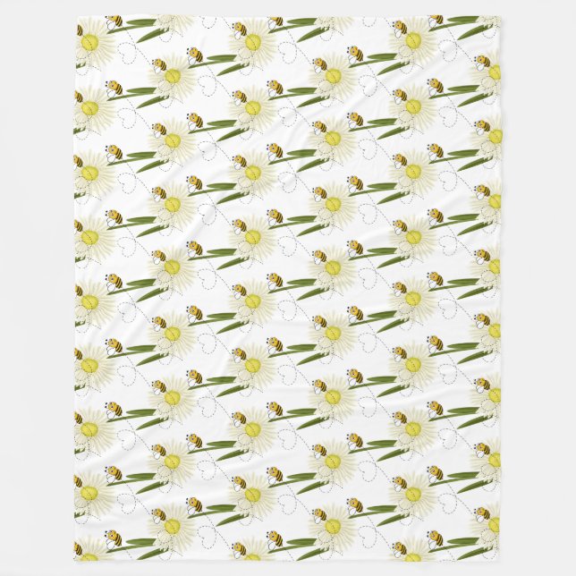 Två små och söta bin fleecefilt (Framsidan)