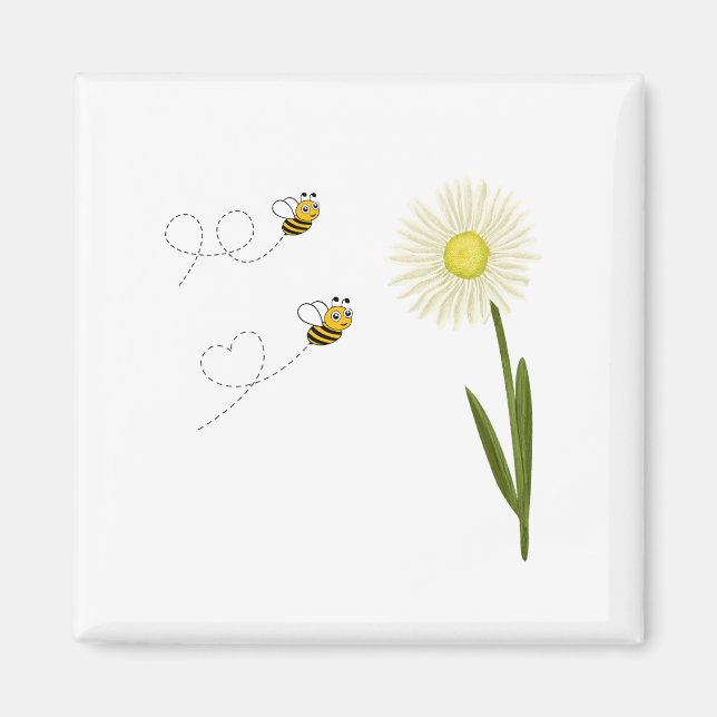 Två små och söta bin magnet (Framsidan)