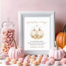 Två små pumpor Baby Shower Gissningslek skylt