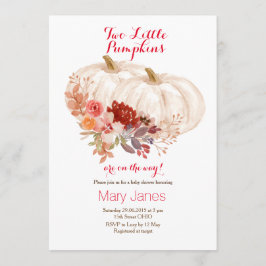 Två små pumpor Twin White Inbjudningar