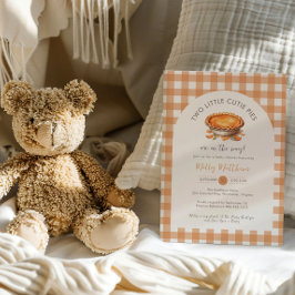 Två små söta pajer höstpumpa baby shower inbjudningar