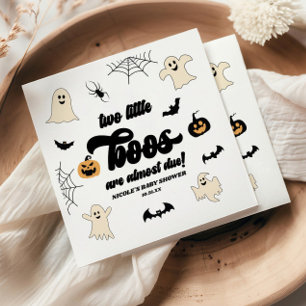 Två små tutande tvillingar Halloween Baby Shower Pappersservett