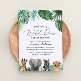 Två små Vilder på Safari Baby Shower Inbjudningar