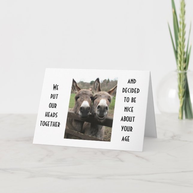 TVÅ SMART "A's" GÖR ROLIGT AV DIN ÅLDER DONKEY STI Kort (Framsida)