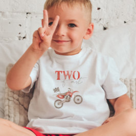 TVÅ Snabb Röd Dirt Bike Födelsedags T-shirt