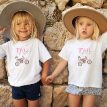 TVÅ Snabb Rosa Dirt Bike Födelsedags T-shirt