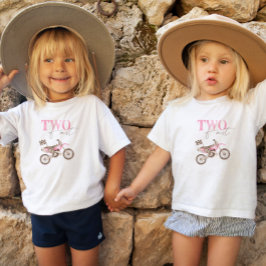 TVÅ Snabb Rosa Dirt Bike Födelsedags T-shirt