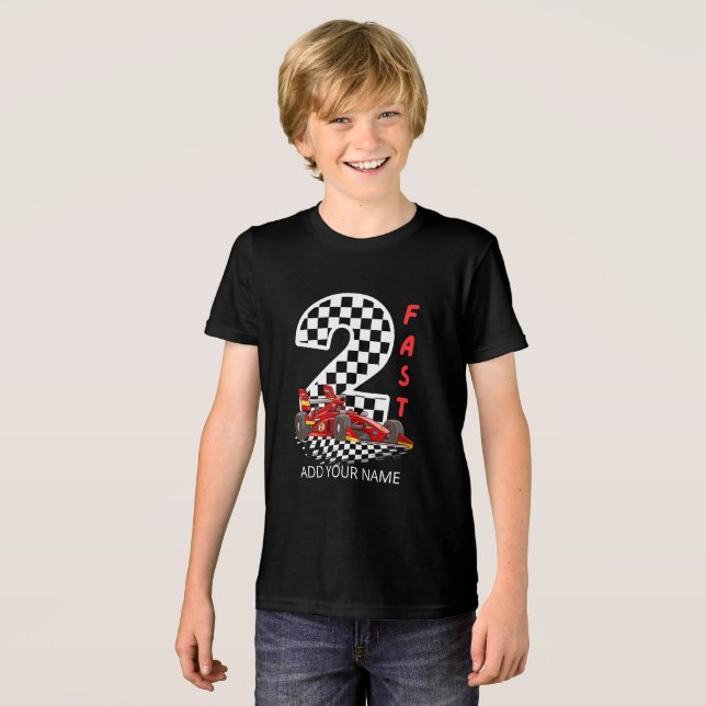 Två snabba 2:a födelsedag t shirt (Framsida Full)