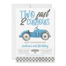 Två snabba 2 nyfikna födelsedagsinbjudan, Pojkraci