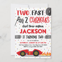 Två snabba 2 Nyfikna födelsedagsinbjudningar, Boy  Inbjudningar