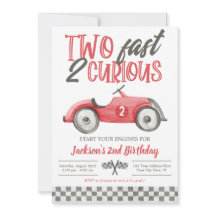 Två snabba 2 Nyfikna födelsedagsinbjudningar, Boy